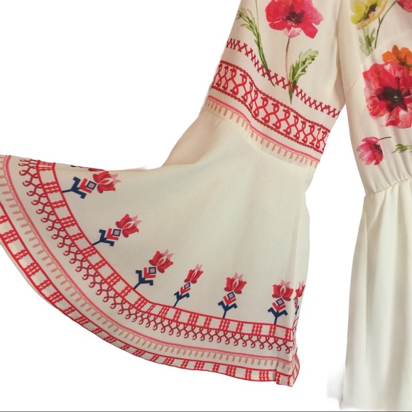 JEALOUS TOMATO Floral Midi DRESS S Bell Poppies - Picture 3 of 12